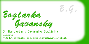 boglarka gavansky business card